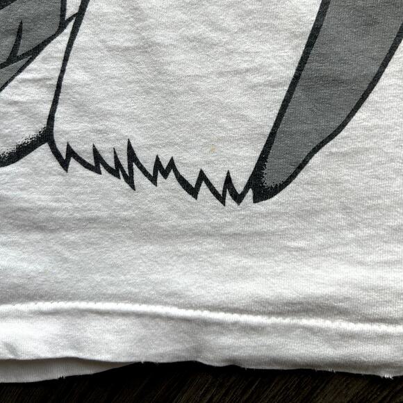 Vintage 90s Big Bugs Bunny Shirt Single Stitch Collegeware White L XL Carrot USA - Picture 11 of 13